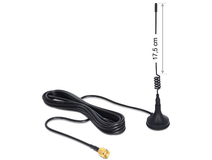 Delock Gsm / Umts Antenna Sma 3 Dbi Omnidirectional With Magnetic Stand Fixed Black