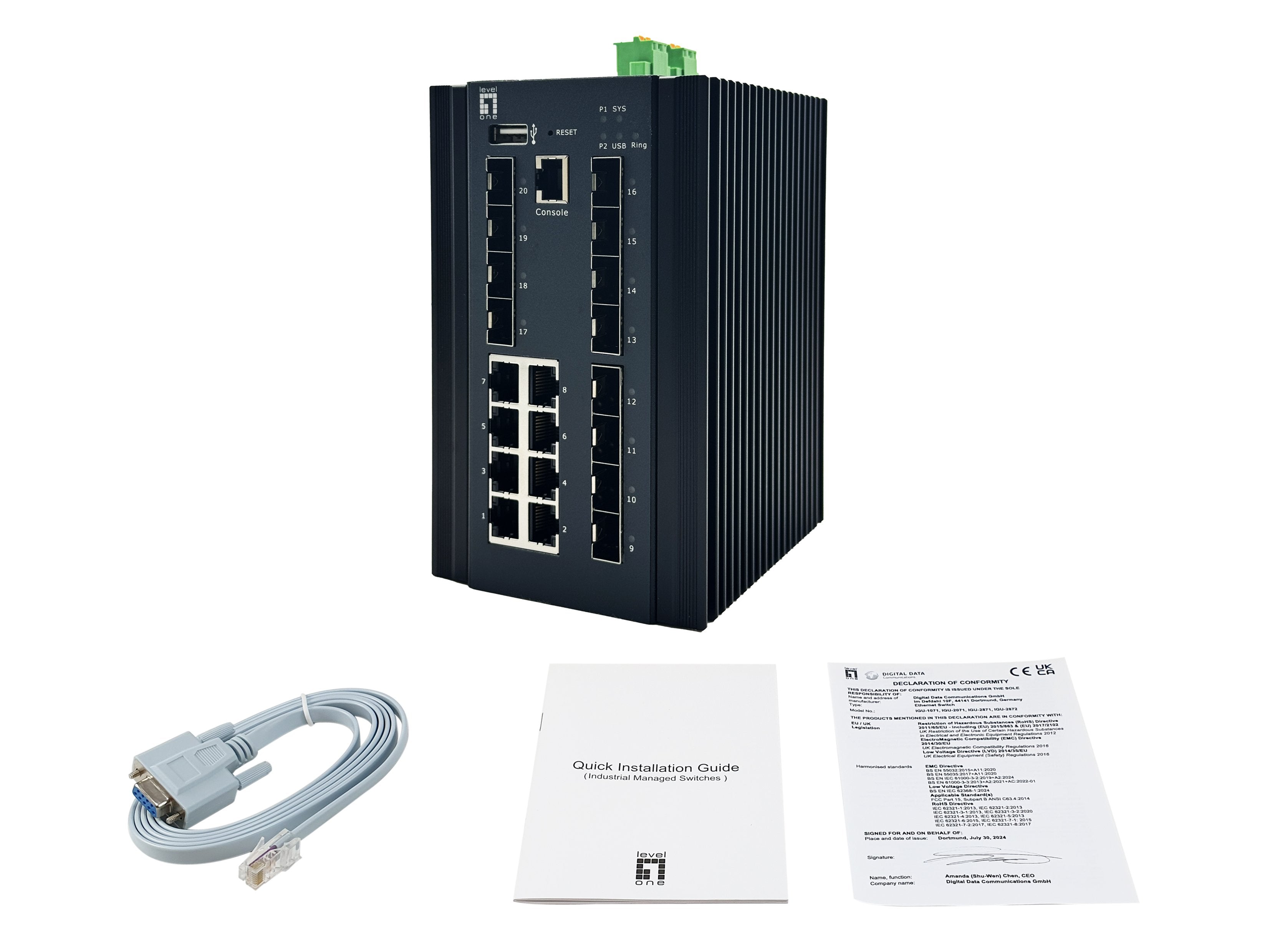 Levelone Switch 20x Ge Igx-2072 8x 1gbe,8x 2.5gbe Sfp+ Sw