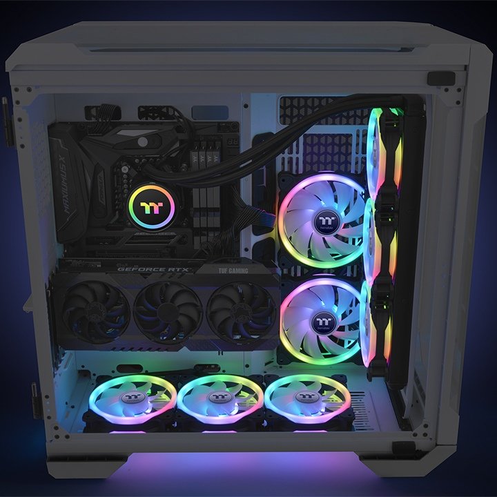 Ventilador Thermaltake Swafan 14 Rgb 140x140x25, Pack 3 + Controlador Cl-F138-Pl14sw-A
