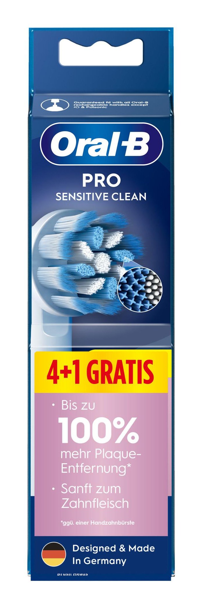 Oral-B Aufsteckbürsten Pro Sensitive Clean 4+1 Weiss