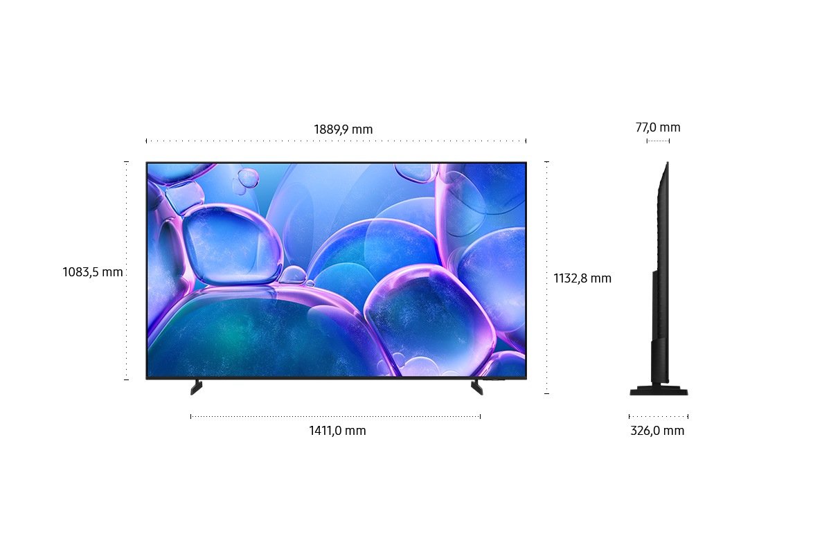 214,0cm 85" (3840x2160) Samsung U7079f Gu85u7079fuxzg 4k Led 50hz Hdmi Usb Lan Wifi Bluetooth Hdr10+ Black