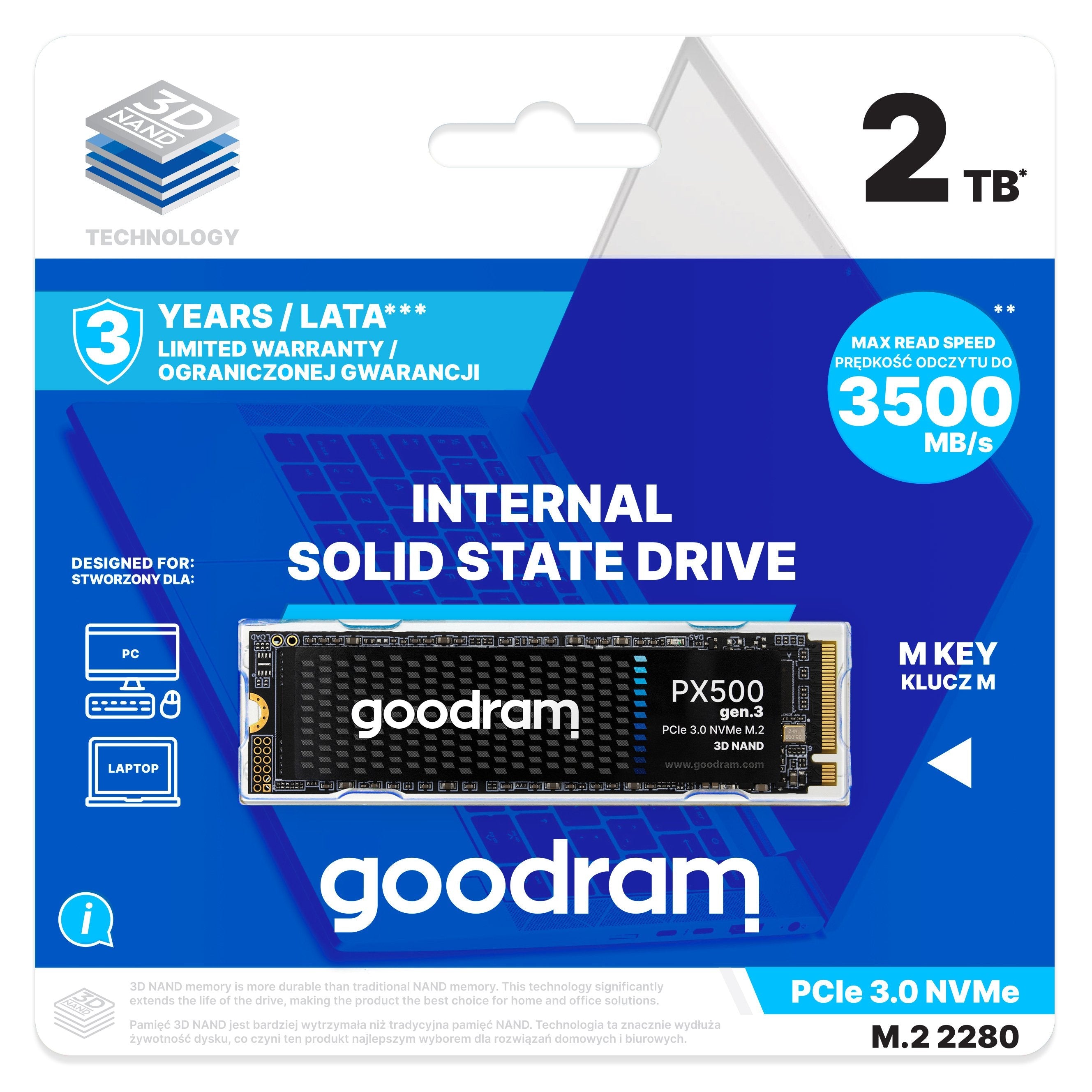 Goodram Px500 Gen.3 Ssdpr-Px500-02t-80-G3 2,05 Tb M.2 Pci Express 3.0 Nvme 3d Nand