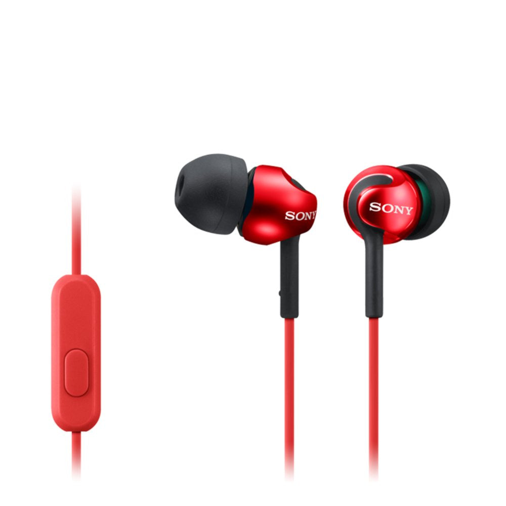 Sony Mdr-Ex110ap Rojos Auriculares De Boton De DiseãO Y Alta Calidad