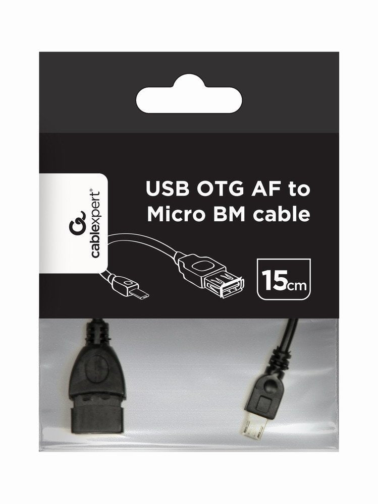 Gembird Cable Otg Micro Usb A Usb M/H 0.15m Negro