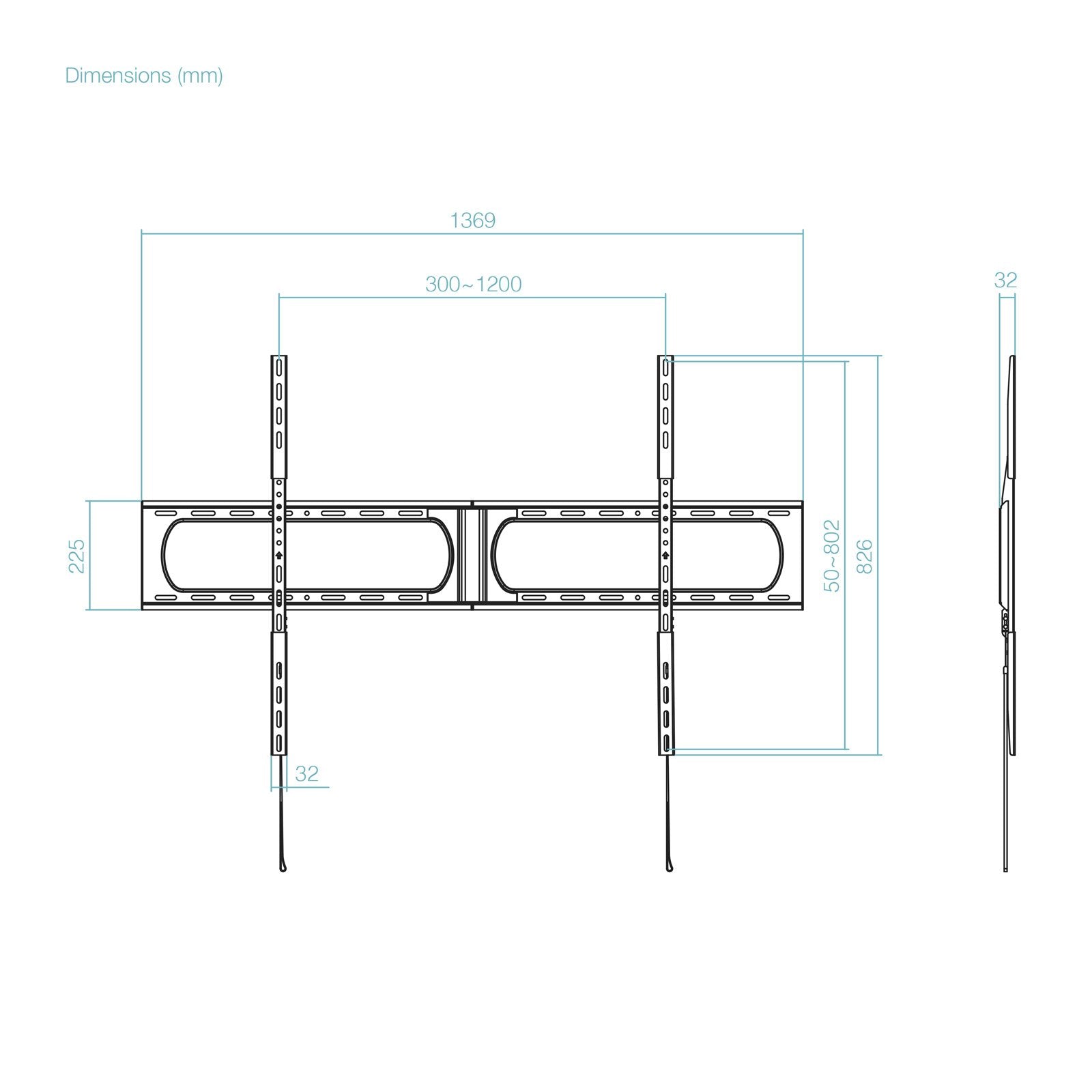 Soporte Fijo Tooq De Pared Pantallas 37"-140" Negro