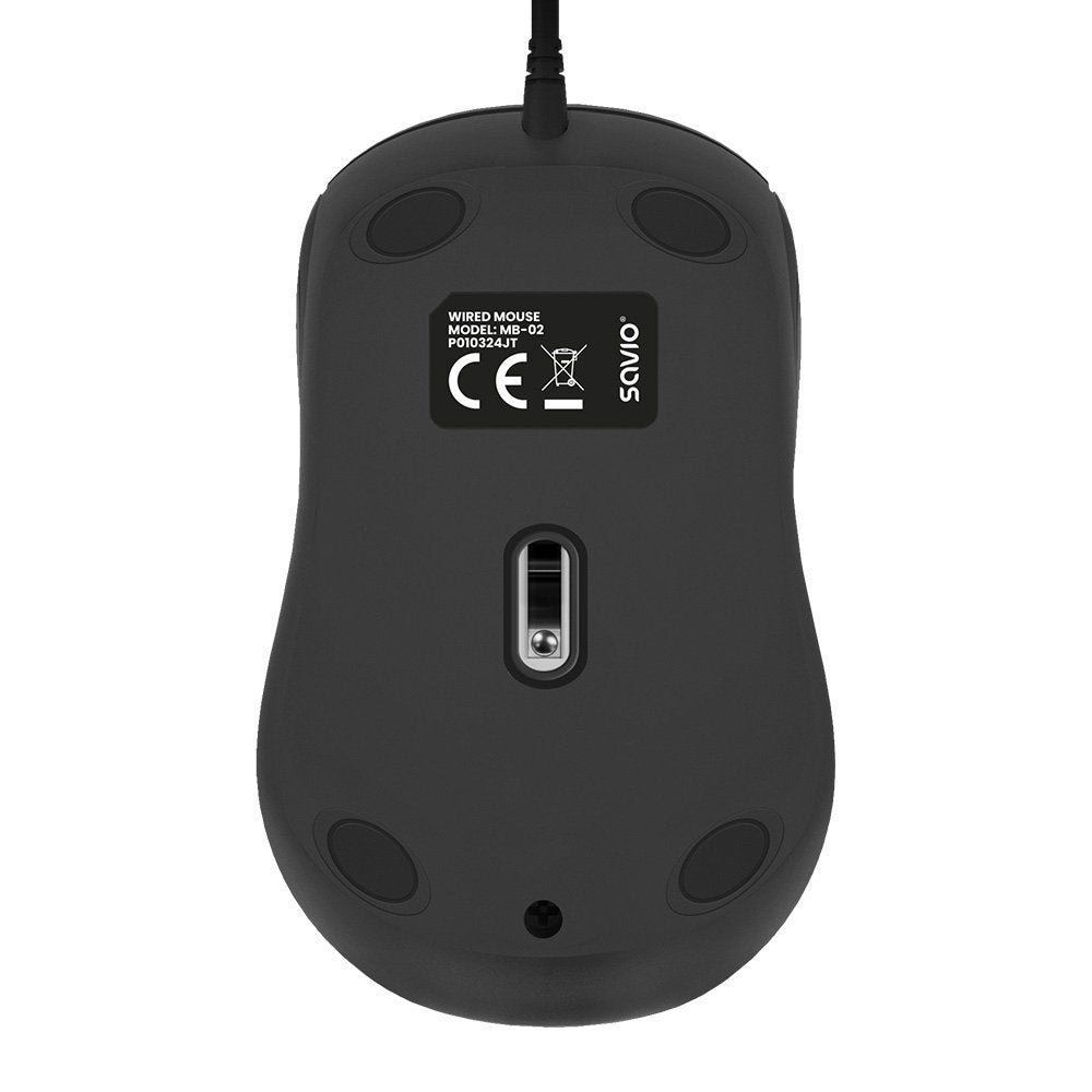 Raton Savio Mb-03 Optico Con Cable Usb(A) 1200 Dpi