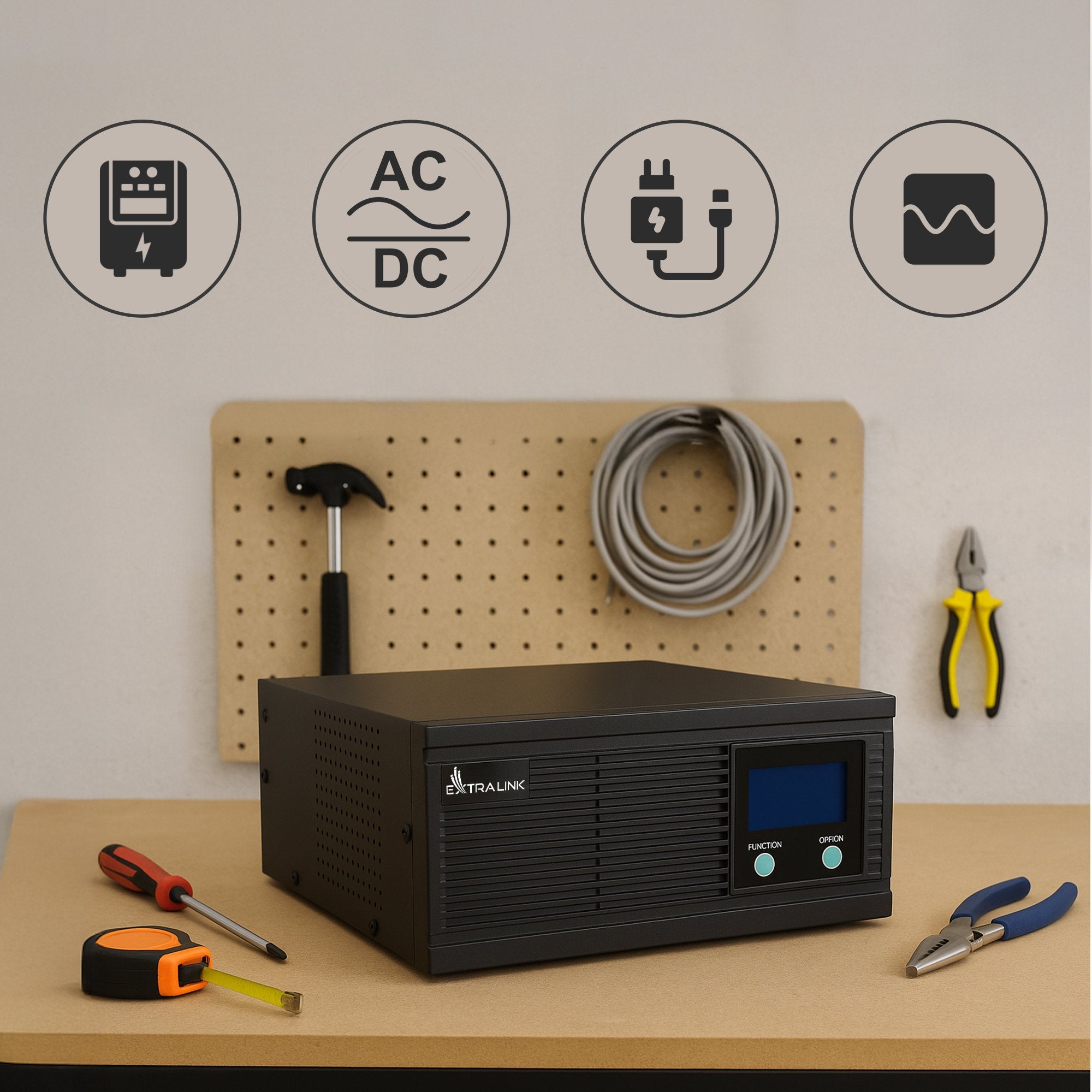 Extralink Ex.31148 Adaptador E Inversor De Corriente Auto 1600 W Negro