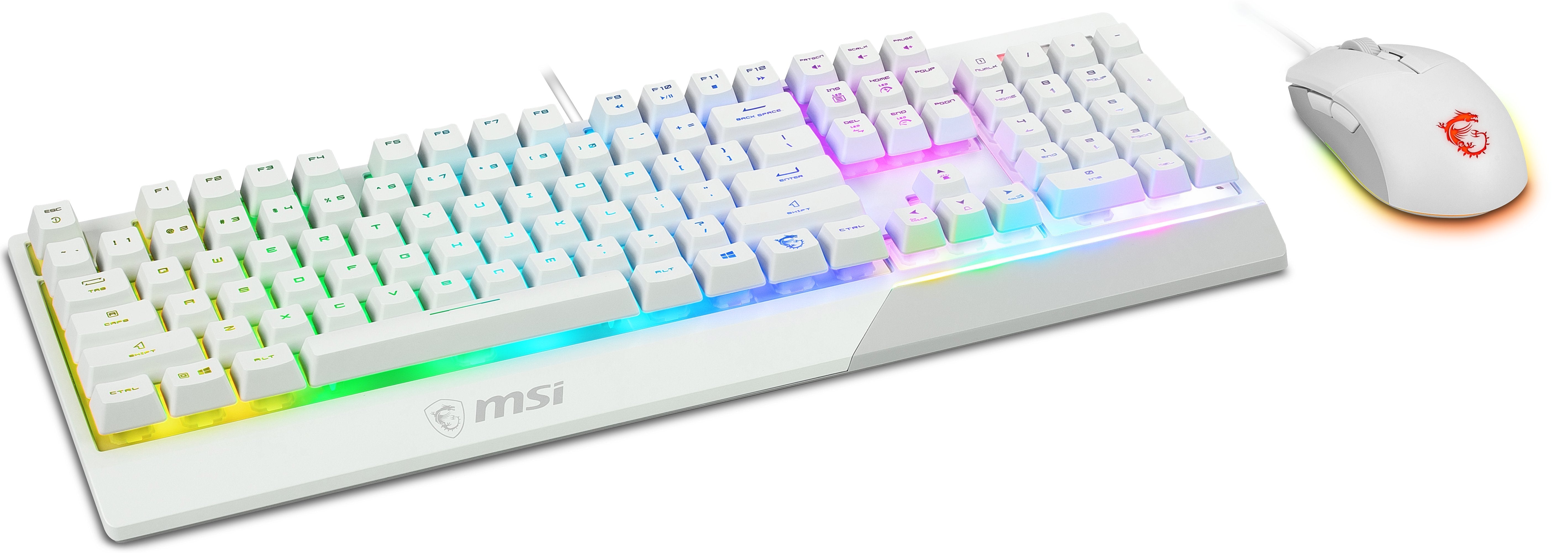 Teclado (Aleman) + Raton Msi Vigor Gk30 Combo White De S11-04de305-Cla