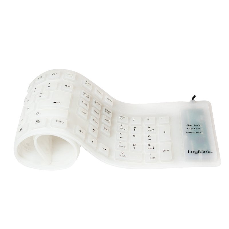 Teclado Alemán Logilink Qwertz Usb Ps 2 Flexibel Blanco