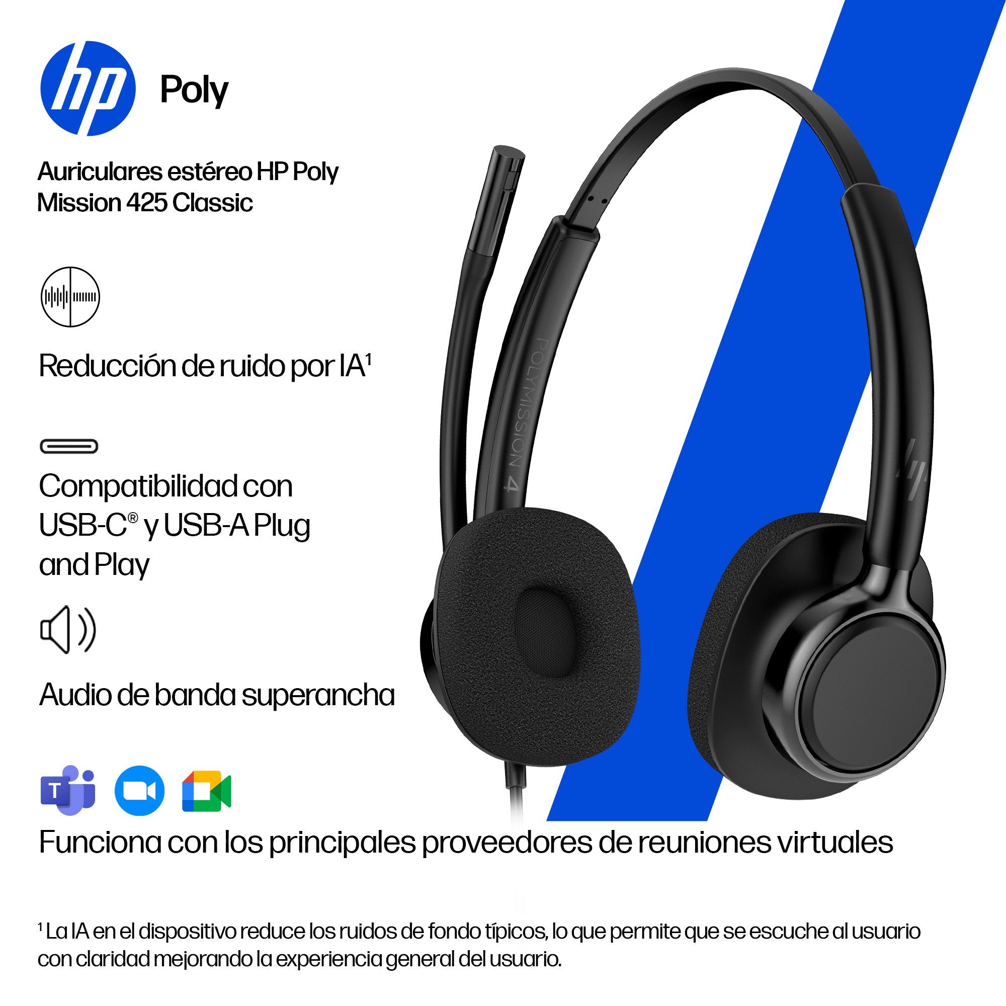 EAN 0199251820311 - HP Poly Mission 415 Monaural USB Wired Headset (Bulk) Alámbrico Diadema Oficina/Centro de llamadas Negro imagen 9