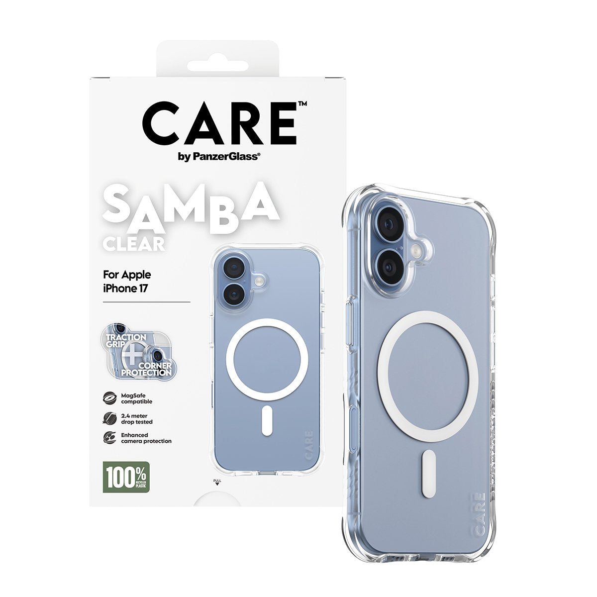 EAN 5715685027031 - PanzerGlass CARE by ® Fashionable Case Samba Transparent w. White MagSafe iPhone 17 funda para teléfono m imagen 5