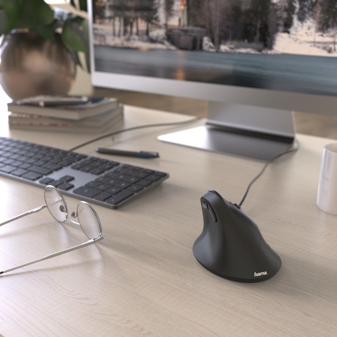 Raton Ergonomico Emc 500 Usb Tipo A Negro