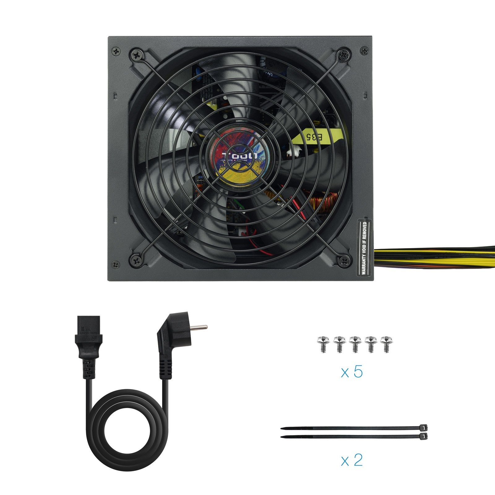 EAN 8433281010284 - TooQ TQAPOLO-600SP unidad de fuente de alimentación 600 W 20+4 pin ATX ATX Negro imagen 6