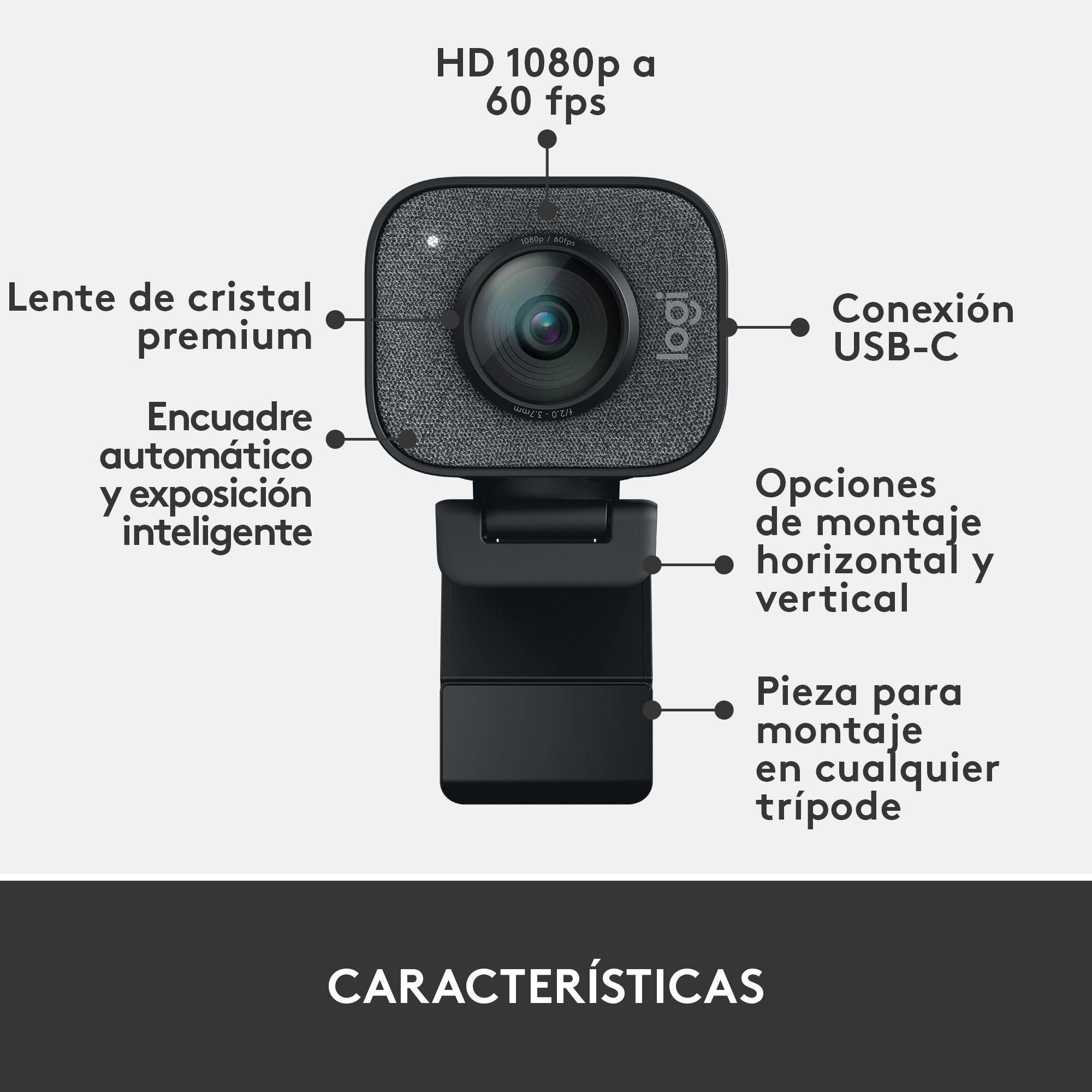 EAN 5099206087187 - Logitech 960-001281 cámara web 1920 x 1080 Pixeles USB Grafito imagen 13