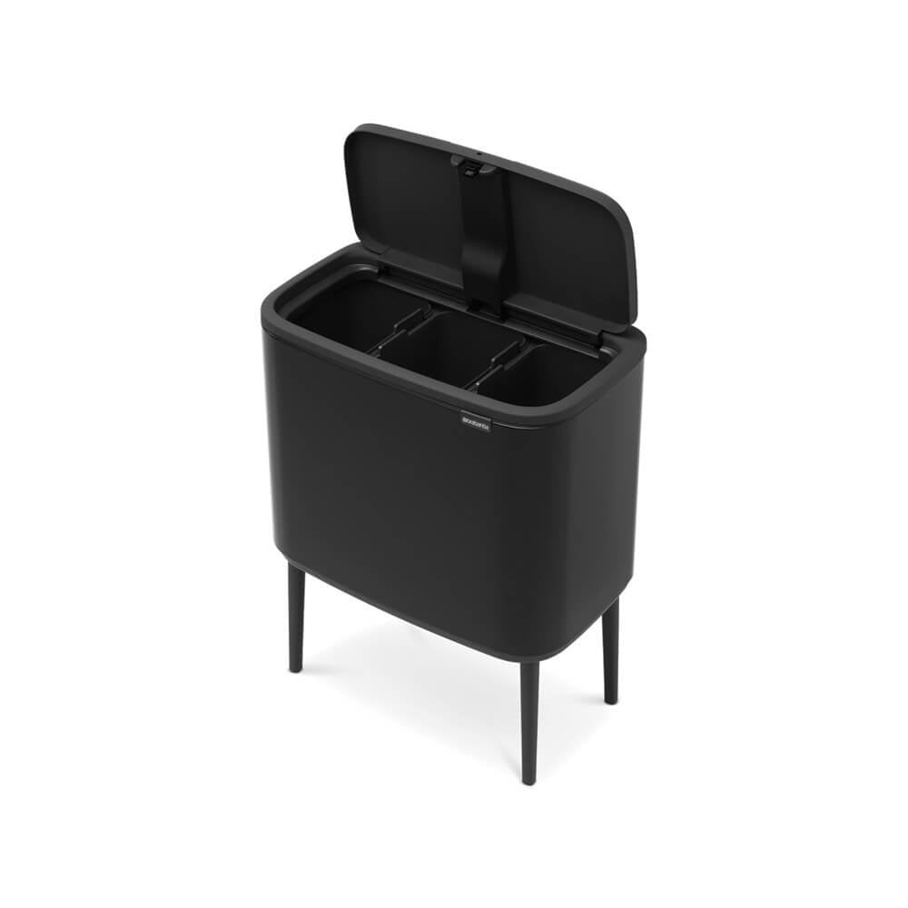 Papelera Brabantia Bo Touch Negro Mate, 3 X 11 L