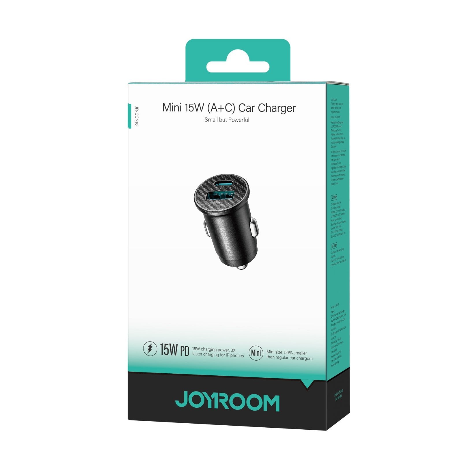 EAN 6956116743338 - JOYROOM JR-CCN16 cargador de dispositivo móvil Universal Negro Encendedor de cigarrillos Carga rápida Aut imagen 2