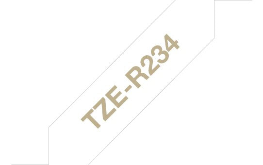 EAN 4977766770316 - Brother TZE-R234 cinta para impresora de etiquetas Oro sobre blanco imagen 1