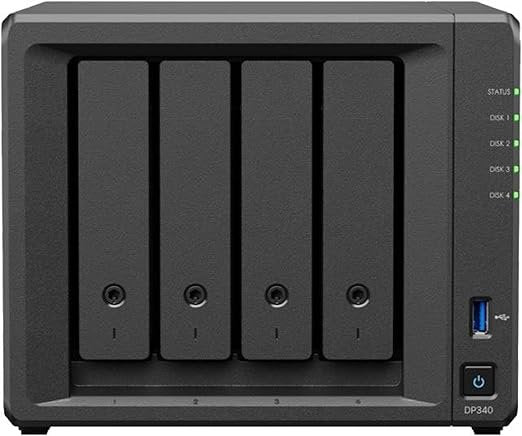 EAN 4711174725793 - Synology DP340 servidor de almacenamiento NAS Escritorio R1600 16 GB 32 TB Unidad de disco duro Negro imagen 1