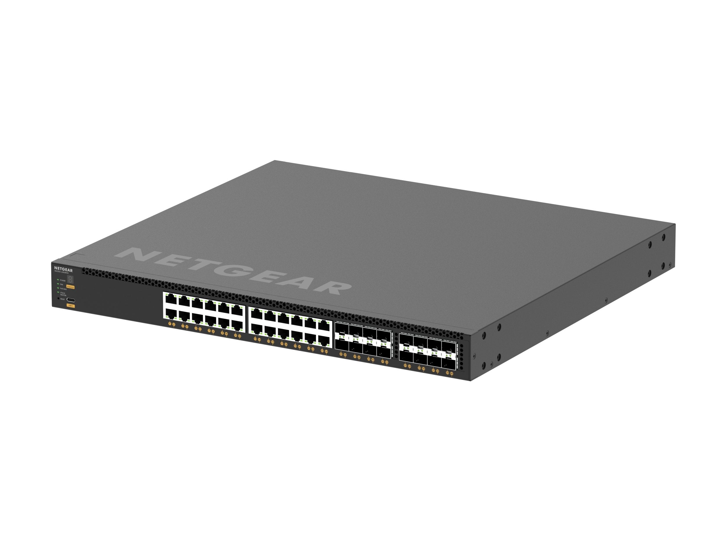 Netgear M4350-24x8f8v Switch Xsm4340v 24x20ge Poe++ 8xsfp28 Gestionado L3 10g Ethernet (100/1000/10000) (Poe) 1u Negro
