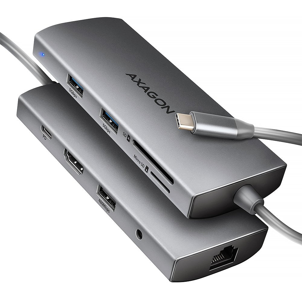 EAN 8595247907523 - Axagon HMC-8HLSA base para portátil y replicador de puertos Alámbrico USB 3.2 Gen 1 (3.1 Gen 1) Type-C Gr imagen 1