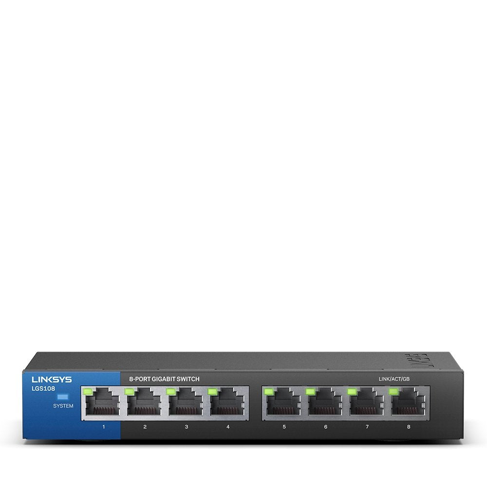 Linksys Switch Gigabit De Escritorio Para Empresas De 8 Puertos Lgs108,5 Años Car