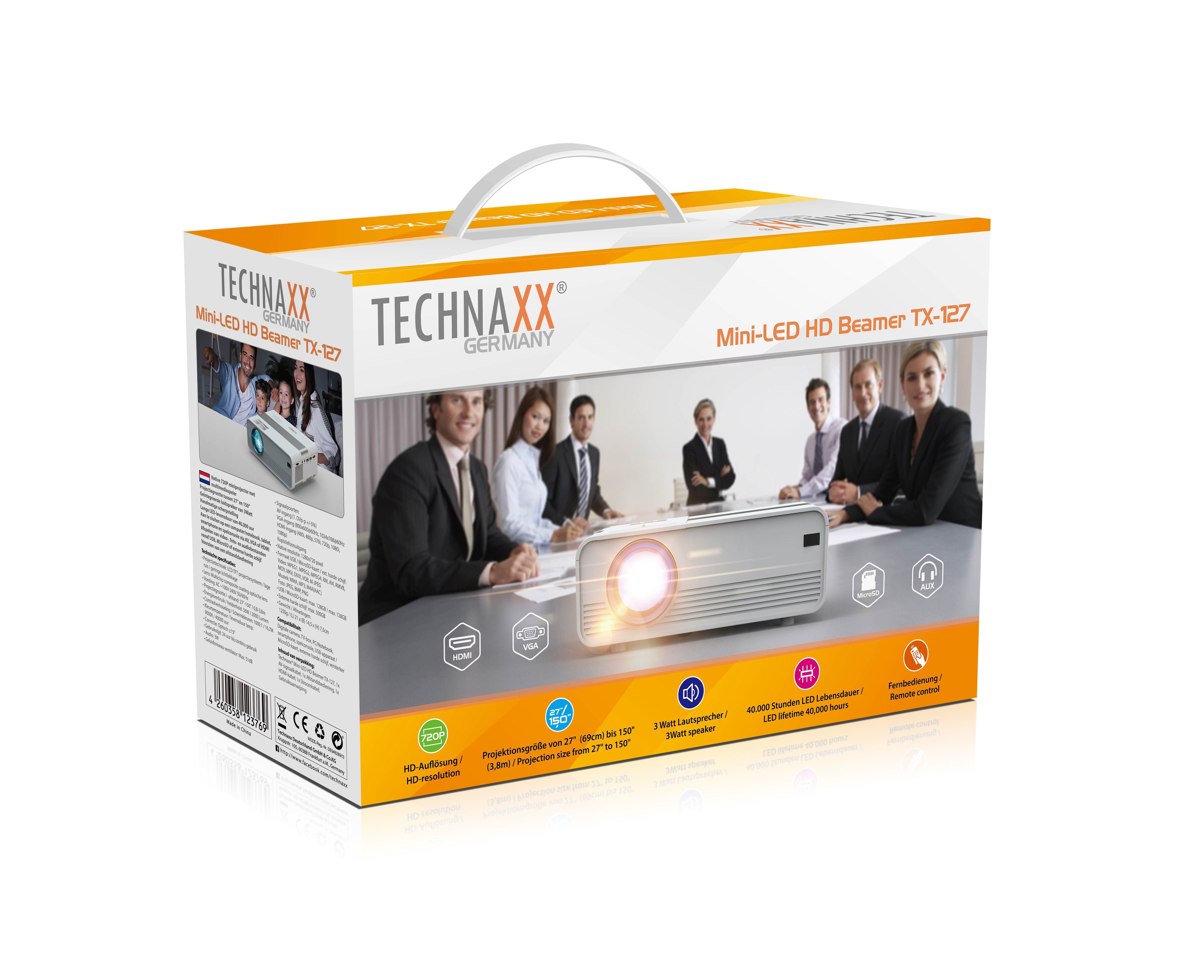 EAN 4260358123769 - Technaxx TX-127 Proyector de alcance estándar 2000 lúmenes ANSI LCD 1080p (1920x1080) Plata, Blanco imagen 6