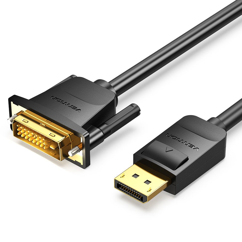 Cable Conversor Vention Hafbh Displayport Macho Dvi Macho 2m Negro