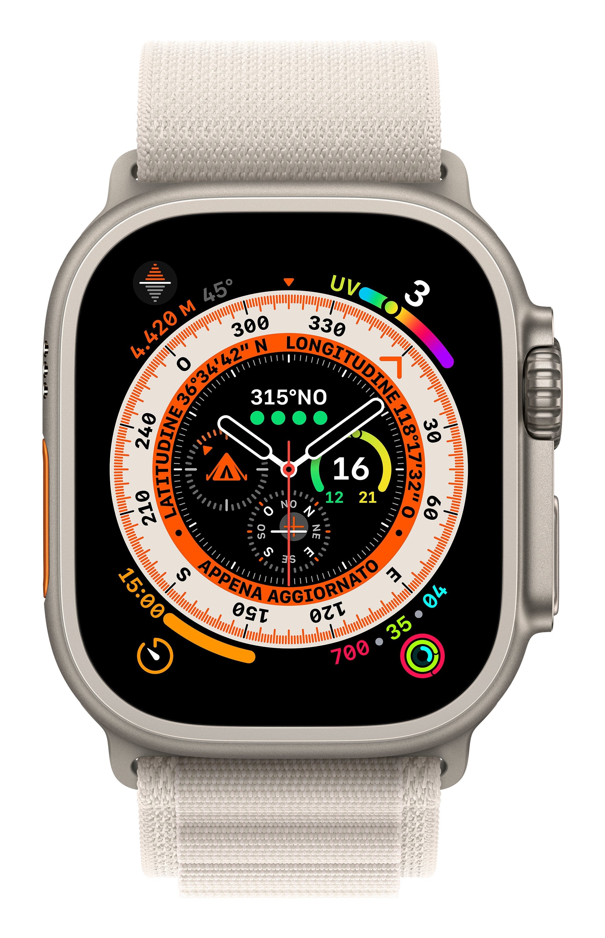 Apple Watch Ultra Gps Cellular 49mm Caja De Titanio Correa Loop Alpine Blanco Estrella L