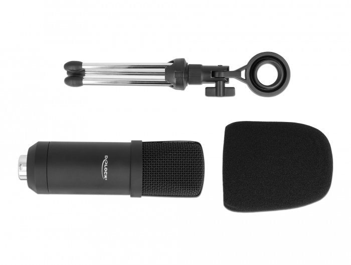 Micrófono De Podcasting Profesional Delock Con Conector Xlr Y Conector De 3 Pines