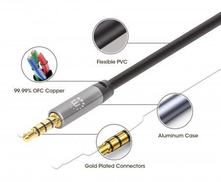 EAN 0766623355995 - Manhattan 355995 cable de audio 2 m 3,5mm Negro, Plata imagen 5