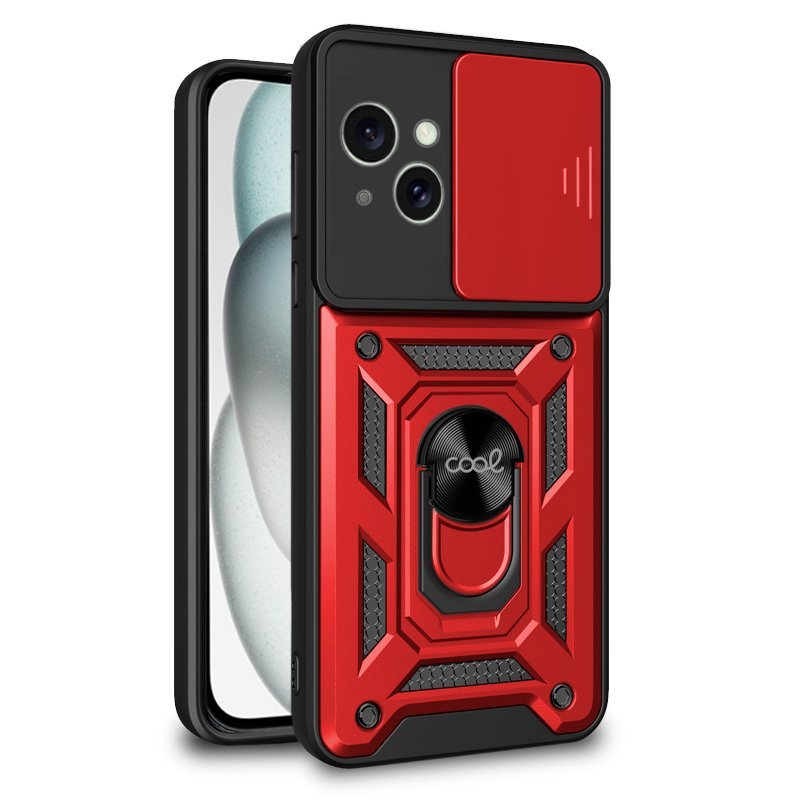 Funda Cool Iphone 15 Hard Ring Rojo