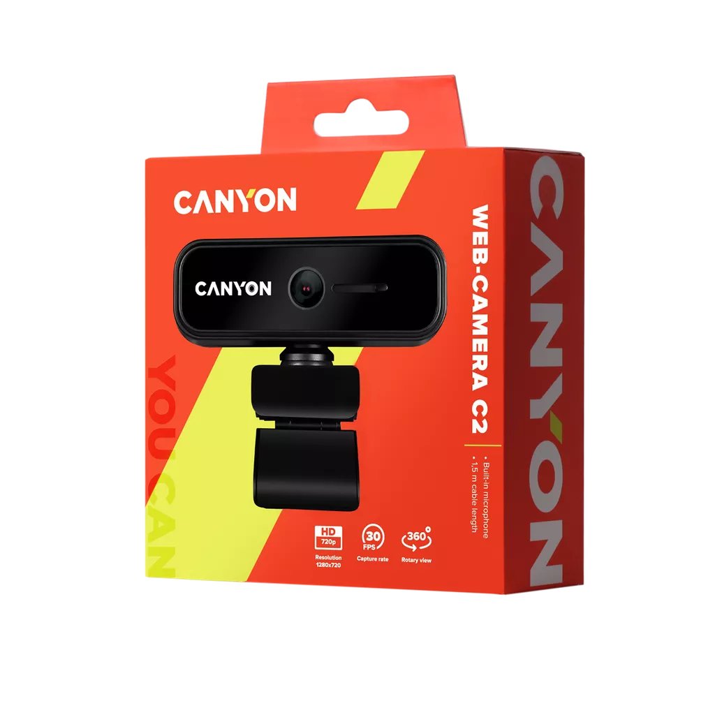 EAN 5291485007829 - Canyon C2 cámara web 1 MP 1280 x 720 Pixeles USB 2.0 Negro imagen 2