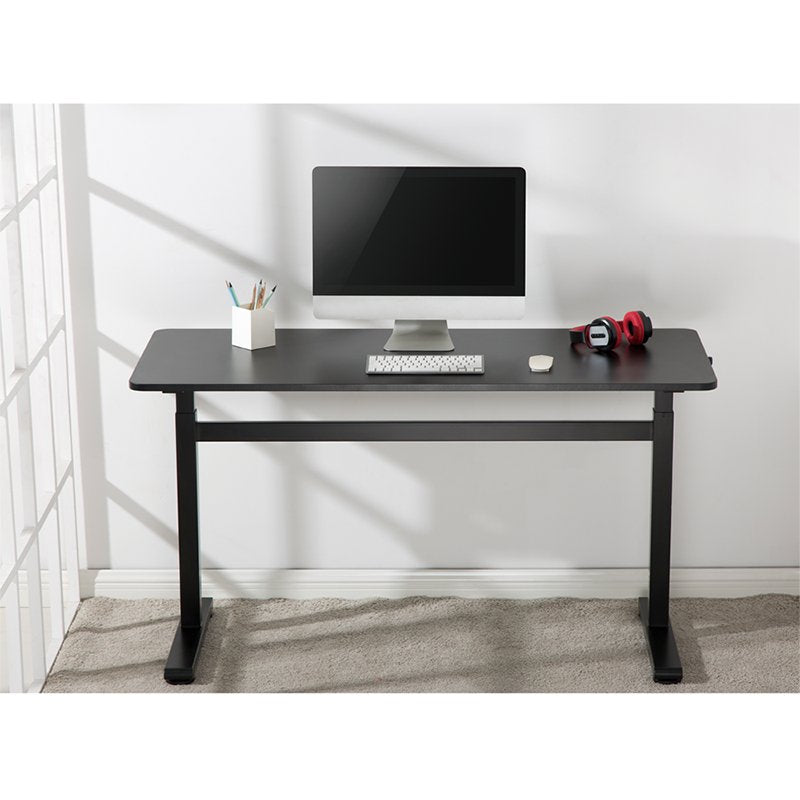 Sit-Stand Desk, Manual, 140x60cm, Negro