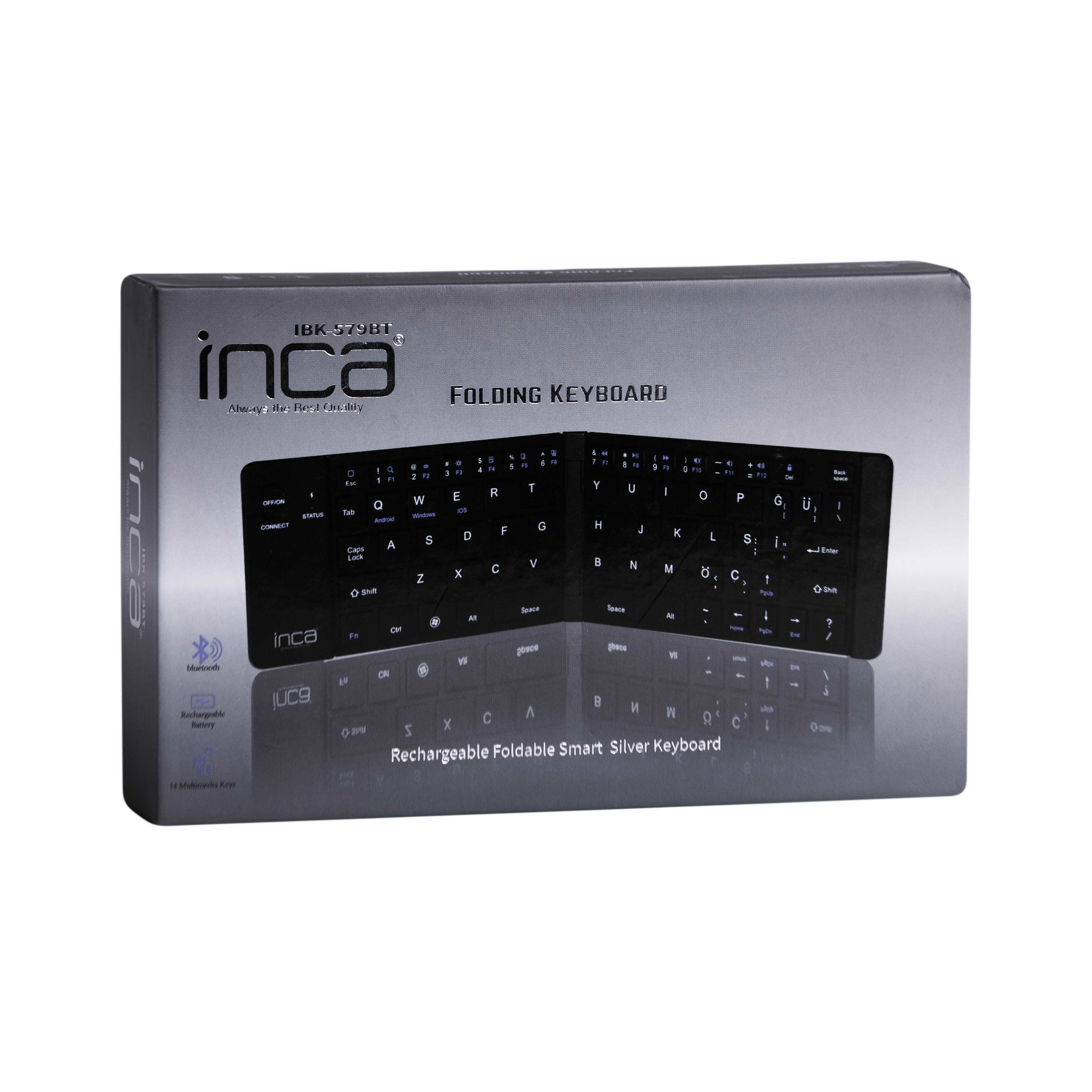 Teclado Aleman Inca Ibk-579bt Bluetooth Metálico, Plata