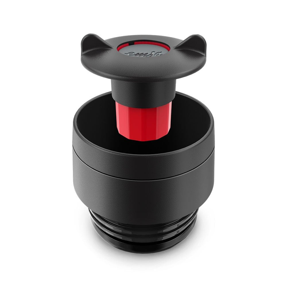 Taza Térmica Emsa Travel Mug Waves Negro/Acero Inoxidable, 0,36 Litros N2021200