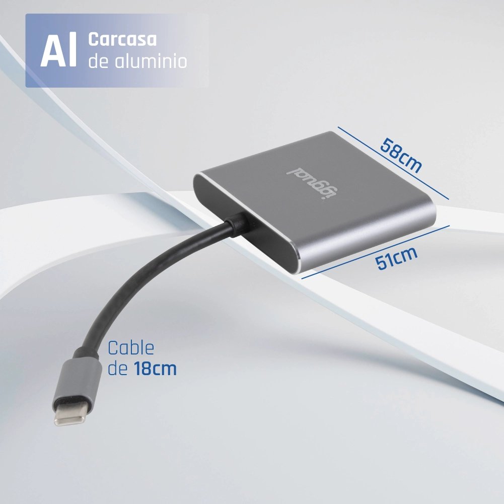 EAN 8435364318461 - iggual IGG318461 base para portátil y replicador de puertos USB 3.2 Gen 1 (3.1 Gen 1) Type-C Negro imagen 11