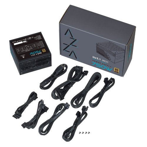Fuente De Alimentación Azza Netzteil 750g Atx 3.1, 120mm 750w Negro 80+Gold Psaz-750g(Atx3.0)