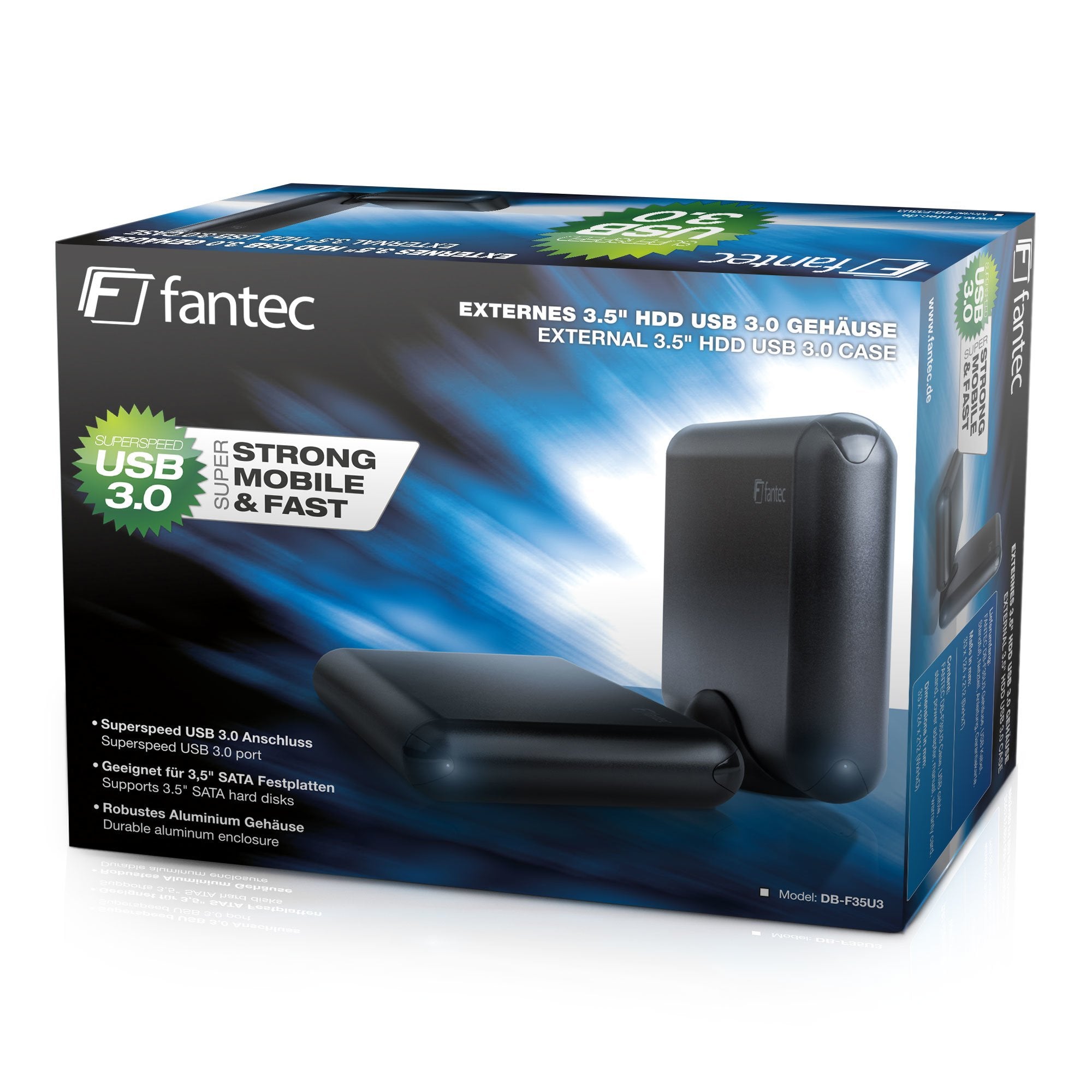 EAN 4250273424805 - Fantec DB-F35U3 Caja de disco duro (HDD) Negro 3.5" imagen 4