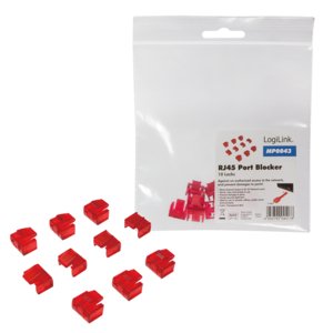 Bloqueador De Puertos Logilink Rj45 Set 10 Piezas Rojo
