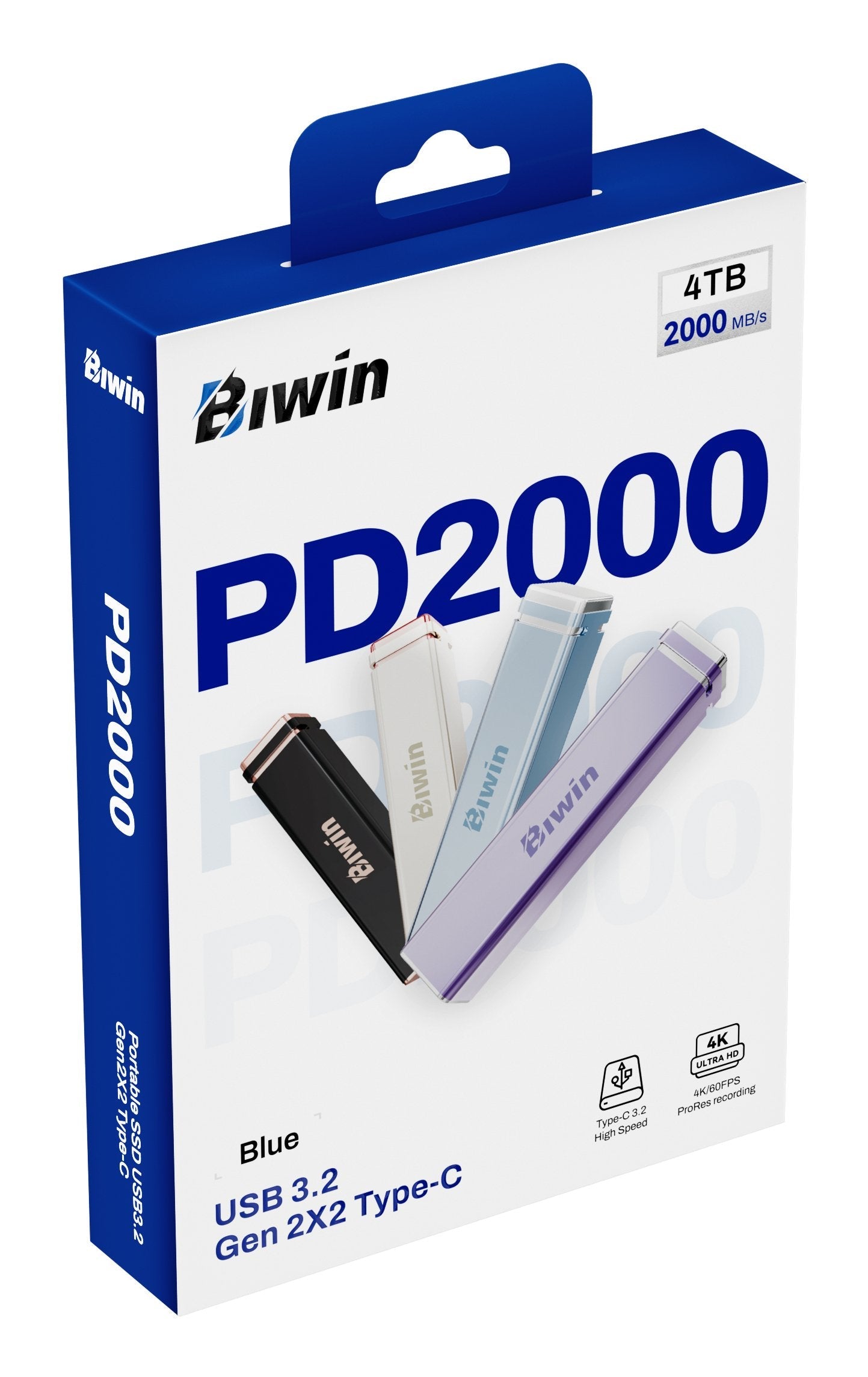 EAN 6955914623040 - Biwin PD2000 4 TB USB Tipo C USB 3.2 Gen 2x2 Azul imagen 15