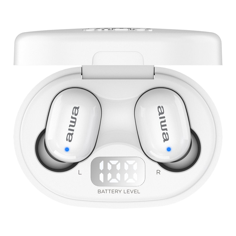 Auriculares Micro Aiwa Ebtw-150wt Blanco Bluetooth/Tactil/Estuche Carga/Pantalla Led/2xmic Ebtw-150wt