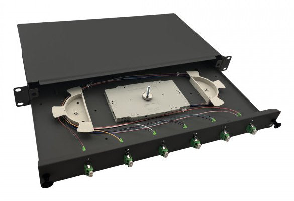 Helos Lwl 19" Spleissbox 6 X Lc/Apc Duplex Os2, Spleissfertig, Negro