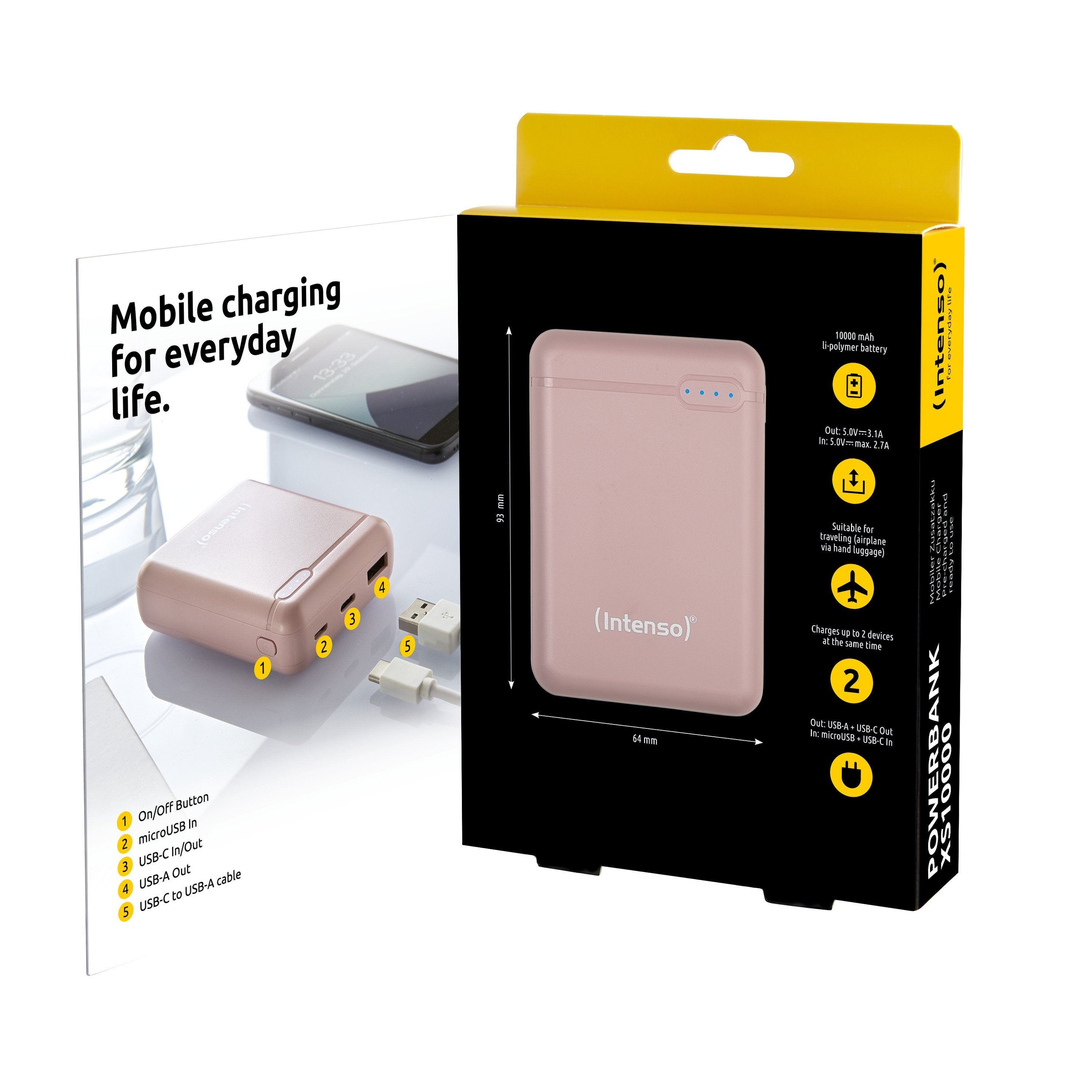 EAN 4034303028467 - Intenso XS10000 Polímero de litio 10000 mAh Rosa imagen 4
