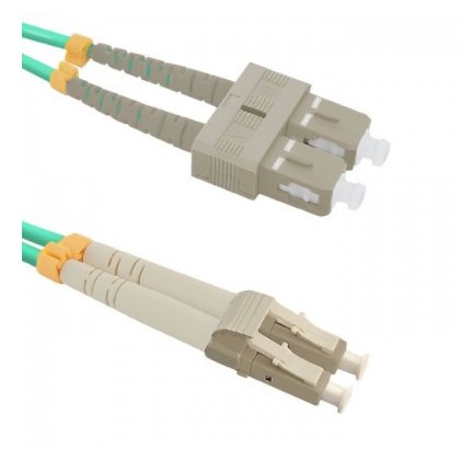 Qoltec 54348 Cable Fibra Optica Lc Upc - Sc Upc Multimode 50 125 Om4 Duplex 1m