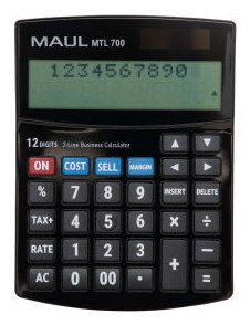 Maul Tischrechner Mtl 700, 12 Mellen, 2 Zeilen, Negro
