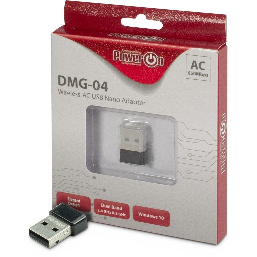 Nano Adaptador Usb Inter-Tech Wi-Fi 5 Dmg-04 Stick 650mbps