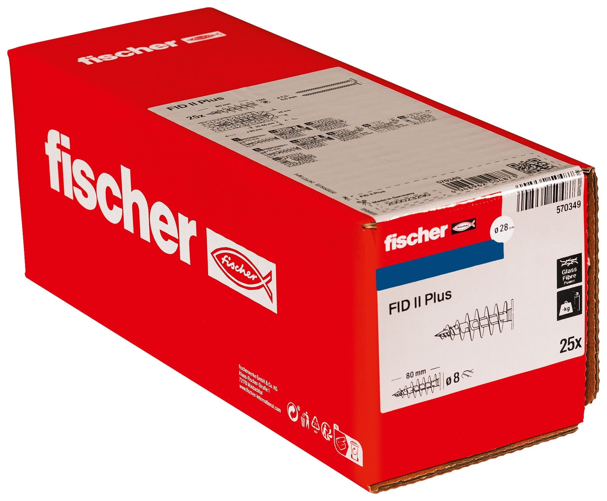 EAN 4048962504873 - Fischer 570349 tornillo de anclaje y taco 25 pieza(s) imagen 2