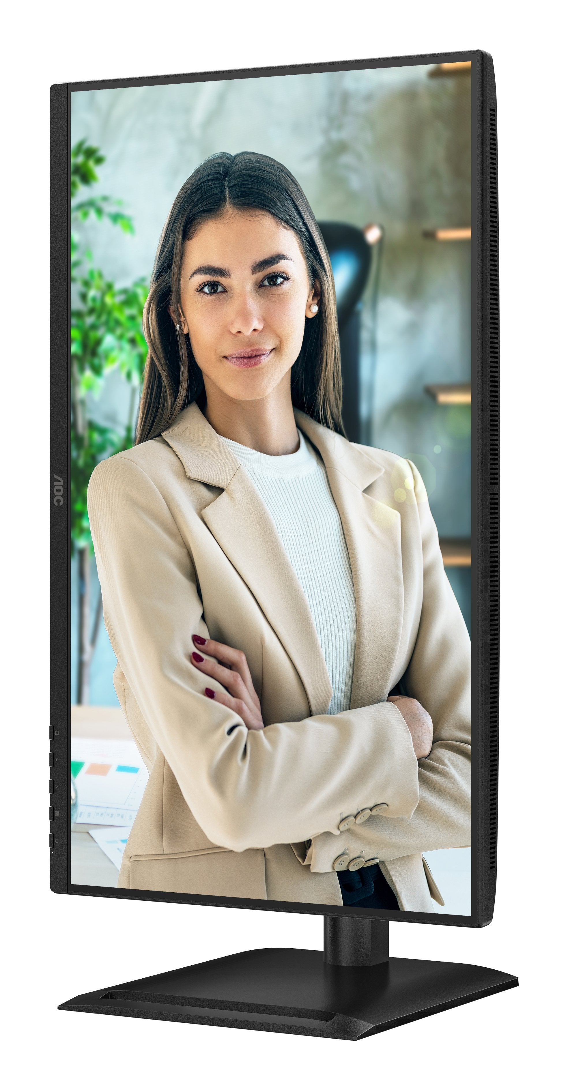 Aoc 24p4cv 23.8" Ips Fhd 120hz 4ms Hdmi Dp Usb C Pd96w Hub Usb Speakers Has 150mm