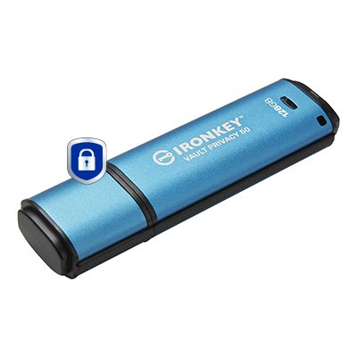 EAN 0740617329131 - Kingston Technology IronKey Vault Privacy 50 unidad flash USB USB tipo A 3.2 Gen 1 (3.1 Gen 1) Negro, Azu imagen 2