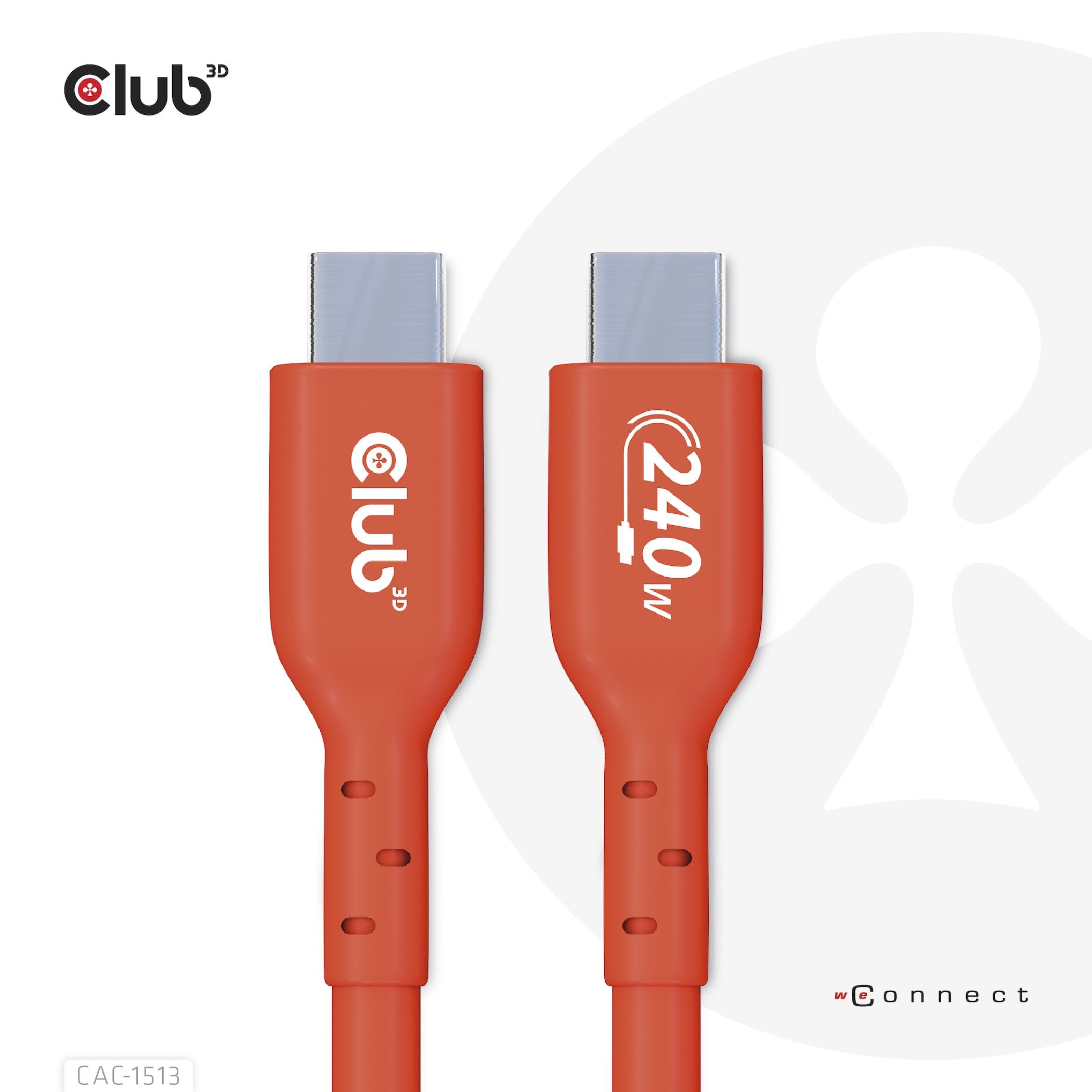 Club3d Cable Certificado Usb2 Tipo C Bidireccional Usb-If Datos 480 Mb, Pd 240 W (48 V/5 A) Epr M/M 3 M/9,84 Pies